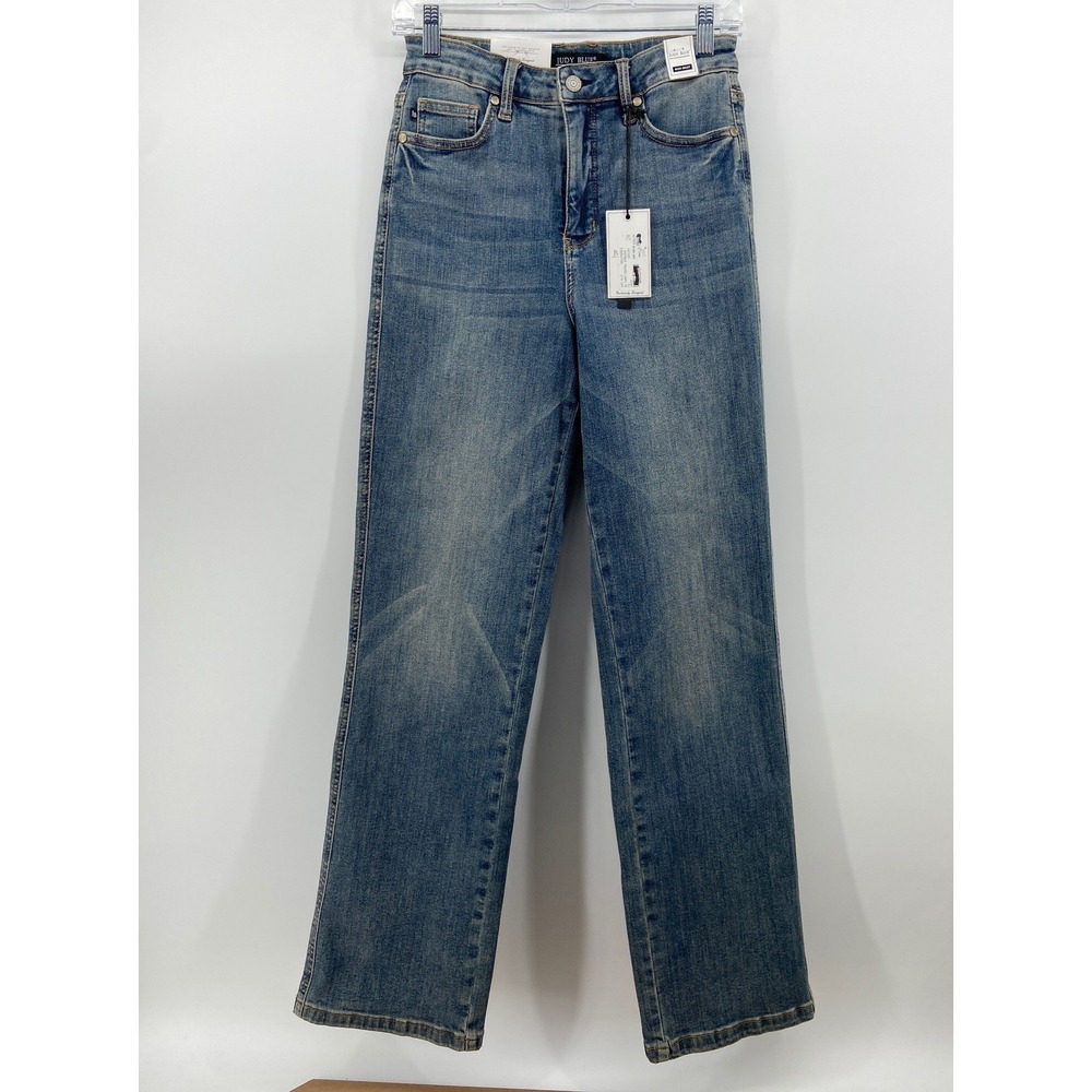Judy Blue High Waist Straight Leg Jeans Medium Wash JB881049 MD Size 7/28 NEW